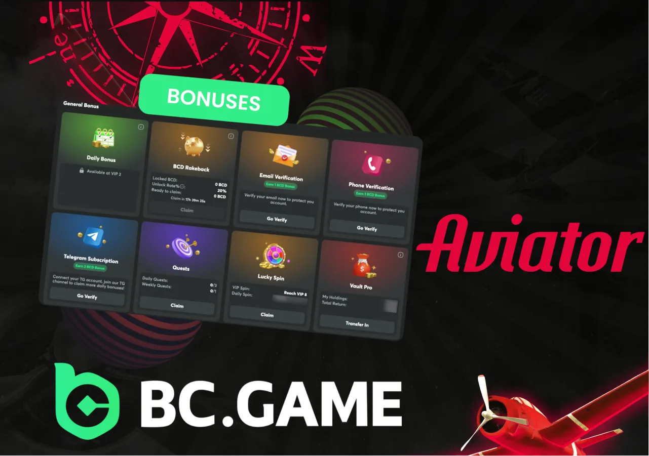 bcgame aviator bonuses